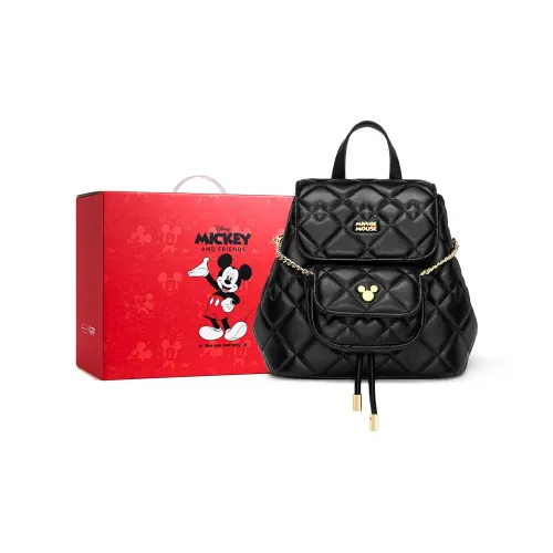 MESUCA Disney Коллаборация Disney Collection ПУ (полиуретан) Рюкзак Стандартный Женский Черный Белый Деним Синий