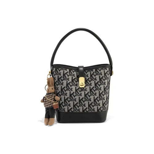 CLEVER KETCH ПУ (полиуретан) Сумка Ведрообразной Формы Стандартная Женская K Черная с Буквой Ромб Черный