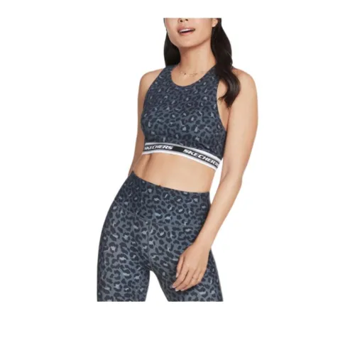 Skechers Midnight Leopard Crop Бюстгальтер Женский Серый