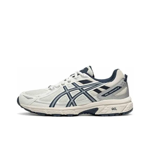 ASICS Гель Venture 6 противоскользящие и дышащие низкие кроссовки для бега по пересеченной местности Мужские Белый Синий