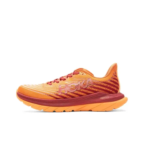HOKA ONE ONE Mach 5 Slip-Resistant Abrasion-Resistant Low Top Casual Running Shoes Women's Orange Red HOKA ONE ONE Mach 5 Противоскользящий Устойчивый к истиранию Низкий Топ Повседневные Беговые Кроссовки Женские Оранжевый Красный