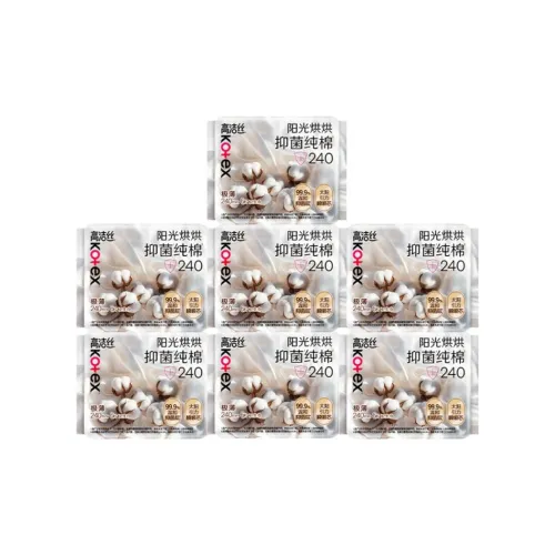 Котекс Sunshine Сушилка 100% хлопок Повседневное использование Гигиенические прокладки Светлый Дышащий 240 мм 6 шт Сумка 14 шт Сумка