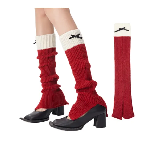 JIAZINI Колено Высокие Носки Женские 1 Пачка Красные