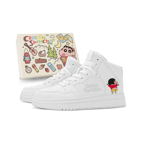 Crayon Shinchan Высокий Топ Винтажные Баскетбольные Кроссовки Унисекс Коробка