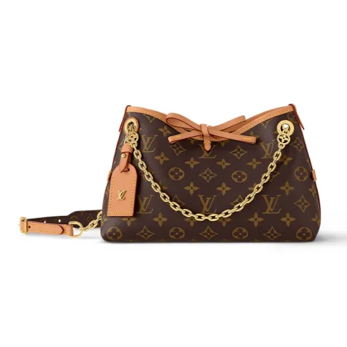 LOUIS VUITTON Carryall Monogram Coated Canvas Shoulder Bag Women's Brown