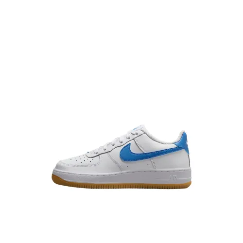 Nike Air FORCE 1 Non Slip Поддержка Низкий Топ KIDS Lifestyle Shoes Белый Темно-Светлый Коричневый Синий Детский