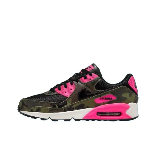 Nike Air Max 90 Устойчивый к истиранию Низкий Топ Повседневные Беговые кроссовки Унисекс Черный Коричневый Розовый