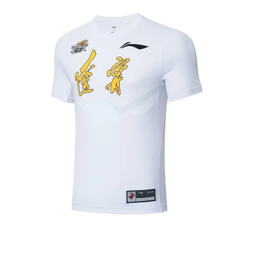 LINING Sports Basketball Collection Стандартный Белый Мужской T-Рубашки