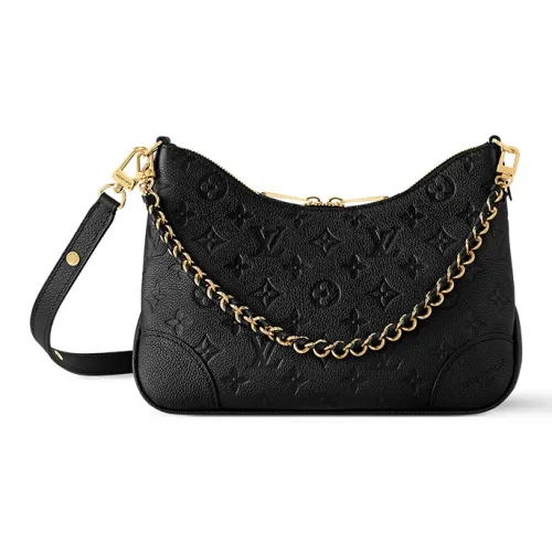 LOUIS VUITTON Boulogne Тисненая крупнозернистая текстура коровьей кожи сумка на плечо переносная сумка через плечо женская черная