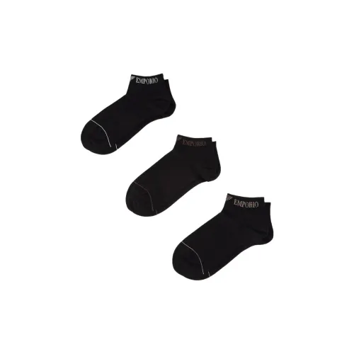 EMPORIO ARMANI FW24 Низкие носки Мужские 3 упаковки Черные