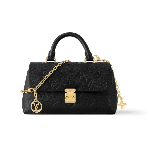 LOUIS VUITTON Тисненая крупнозернистая текстура коровьей кожи сумка через плечо сумка Extra Mini женская черная