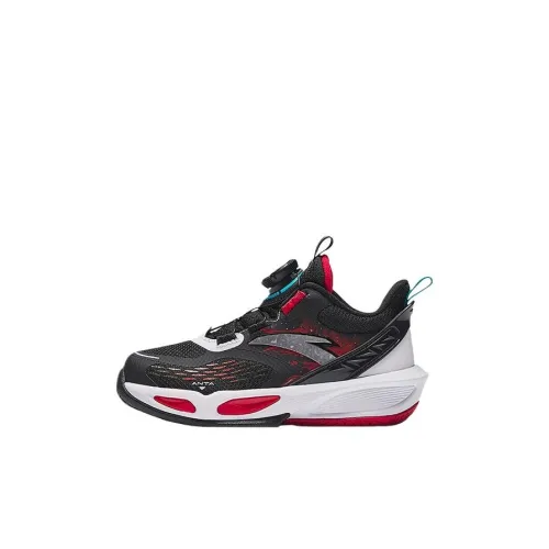 Antakids Slip-resistant Abrasion-resistant Низкий топ Детские баскетбольные кроссовки Black Classic Red Baby