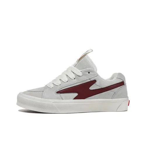 DILPI Slip-resistant Abrasion-resistant Low-top Skateboard Shoes Unisex Gray Red DILPI Противоскользящие Износостойкие Низкие Кеды для Скейтбординга Унисекс Серый Красный