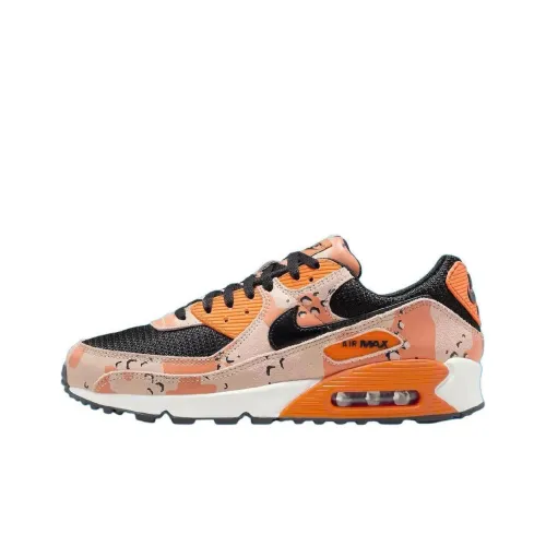 Nike Air Max 90 Устойчивый к истиранию Низкий Топ Повседневные Беговые кроссовки Унисекс Розовый Черный Оранжевый