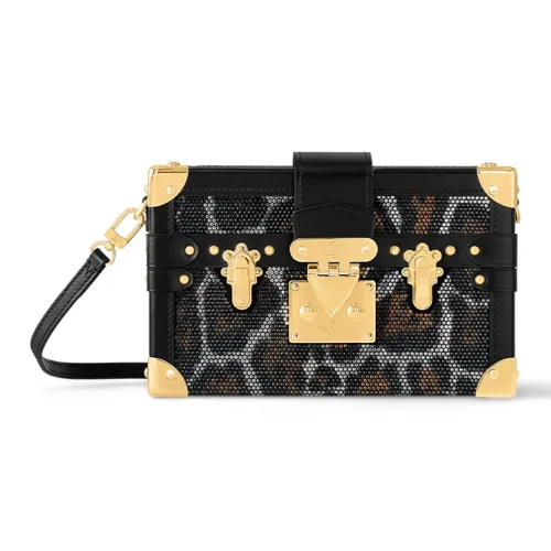 LOUIS VUITTON PETITE MALLE Сумка через плечо из коровьей кожи Женская Черная