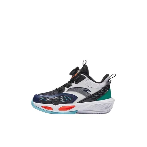 Antakids Slip-resistant Abrasion-resistant High Top Children's Basketball Shoes Black White Anta Canopies Blue Infant