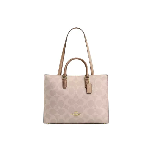 COACH Покрытый холст Сумка Женская Песочного цвета