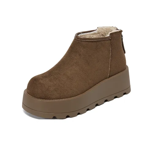 La Chapelle Термический Водонепроницаемый Устойчивый к Износу Увеличивающий Высоту Короткие Снежные Ботинки Женские Хаки