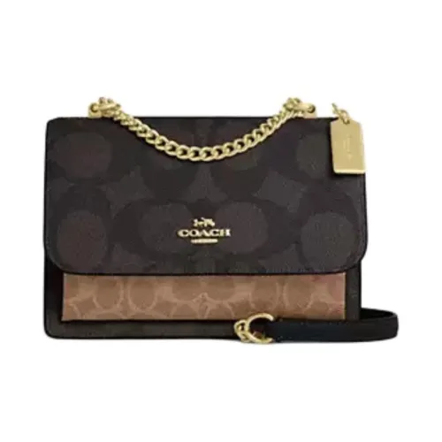 COACH Покрытый холст Сумка через плечо Маленькая Женская Цвет грецкого ореха и Коричневый Умбра