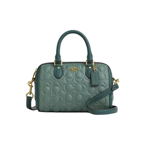 COACH Гладкая кожа Сумка через плечо Сумка Мини Женская Шалфейный Темный Бирюзовый