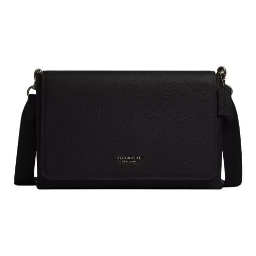 COACH Сумка через плечо из кожи большая мужская черная