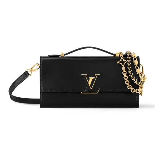 LOUIS VUITTON Capucines Коровья кожа Kapusin Через плечо Тоут Сумка Over Одно плечо Женская Черная