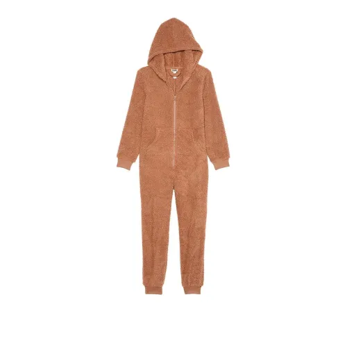 Victoria's Secret Розовый Co ZZZy Флис С капюшоном Lounge Onesie Цвет ириски Дом Onesies Женские Цвет ириски