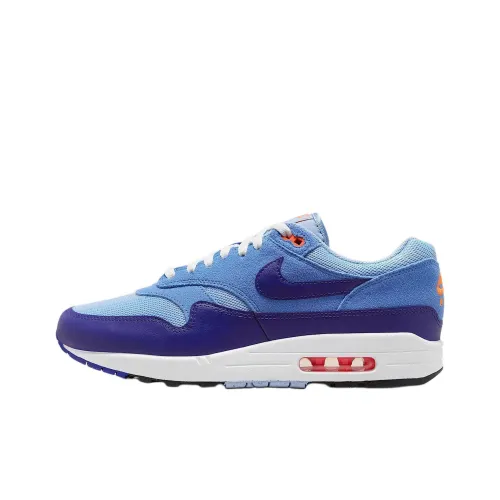 Nike Air Max 1 Abrasion Resistant Low Топ Max Air Повседневные Беговые кроссовки Мужские Синие