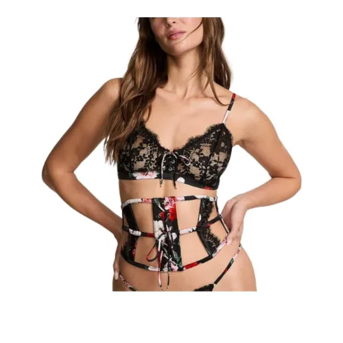 Victoria's Secret Черная подошва, цветочный принт, женские корсеты для талии