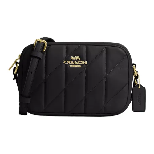 COACH Напп Кожа Camera Сумка Сумка через плечо Сумка на плечо Мини Женская Черная