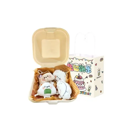 MENGXIAOZAI Милый Набор для Блюда 4 Штуки Набор для Закусок на Вынос DIY Рисование Плюшевый Брелок 8 см Высокий