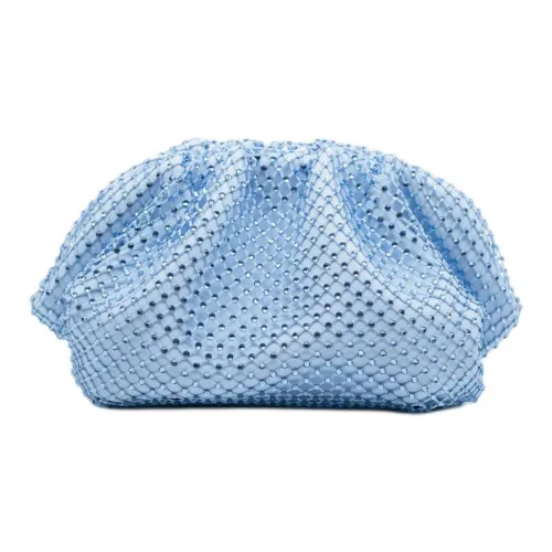 STUDIO AMELIA Шелковый атласный клатч мини женский синий