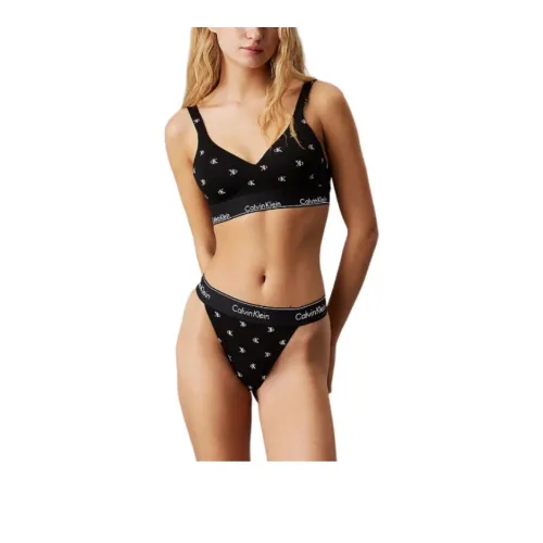 CALVIN KLEIN Бюстгальтер Европейская версия Женская Черный Бриллиант с логотипом