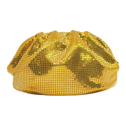 STUDIO AMELIA Шелковый атласный клатч мини женский золотой