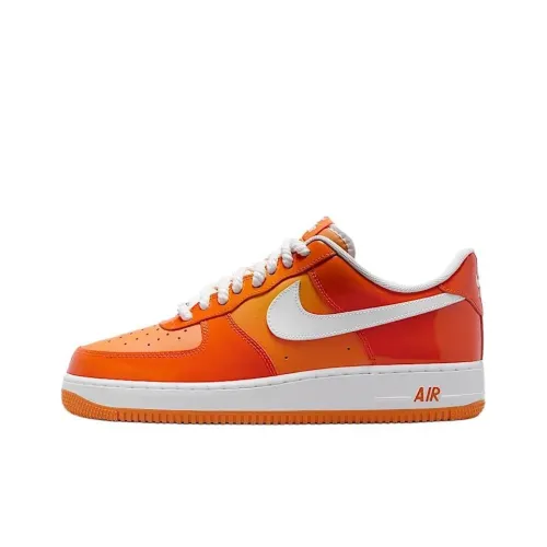Nike Air FORCE 1 Slip-on Устойчивый к истиранию Низкий Топ Скейтбординг Мужской Оранжевый Белый