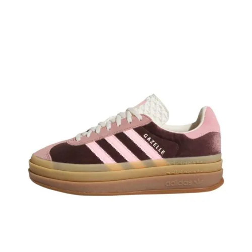 Adidas Originals GAZELLE BOLD Низкие Кроссовки для скейтбординга Женские Розовые Коричневые