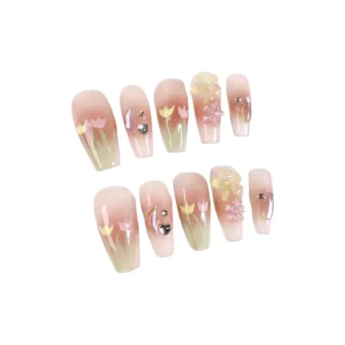 LIANJING Monet Garden False Nail Средний LADDER 25 мм