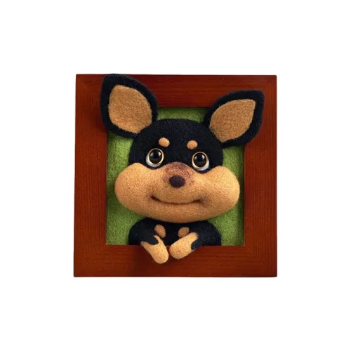 Fat Fat Dragon Милый Юмористический Пчелка Собака Рамка Шерстяной Вельвет С штампом Веселье Ручная работа Мультяшный DIY Материал Набор Развивающие игрушки