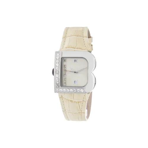 Laura Biagiotti Women's Watch Кварцевый механизм Кожаный ремешок 33 мм Бежевый циферблат