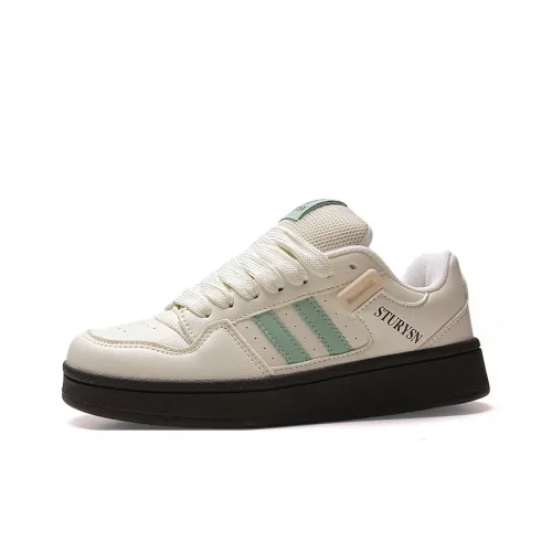 STUR YSN Износостойкий и Легкий Низкий Топ Скейтборд Кроссовки Женские Бежево-зеленые