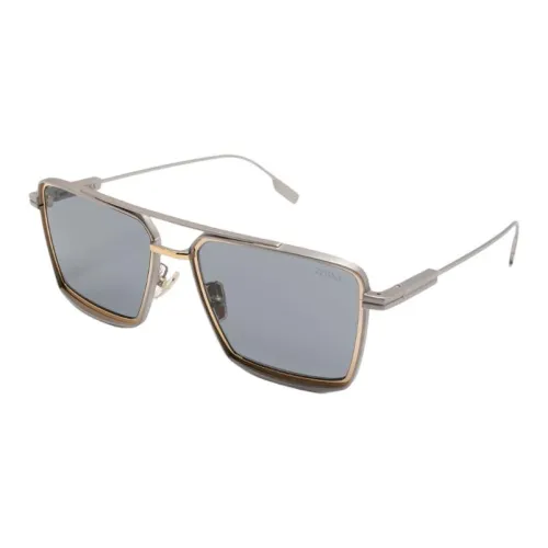 Zegna Металл Прямоугольные Солнцезащитные очки Мужские Серые