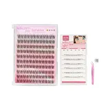 Клей-Бесплатно 10-Row Рыбка Ласточкин хвост Накладные ресницы + Клей-Бесплатно Маленький Пламя Нижние ресницы + Золотой Перо Пинцет