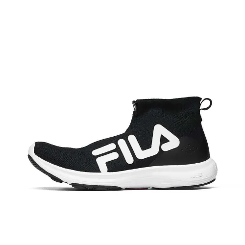FILA Износостойкий и Легкий Высокий Топ Беговые кроссовки Женские Черный