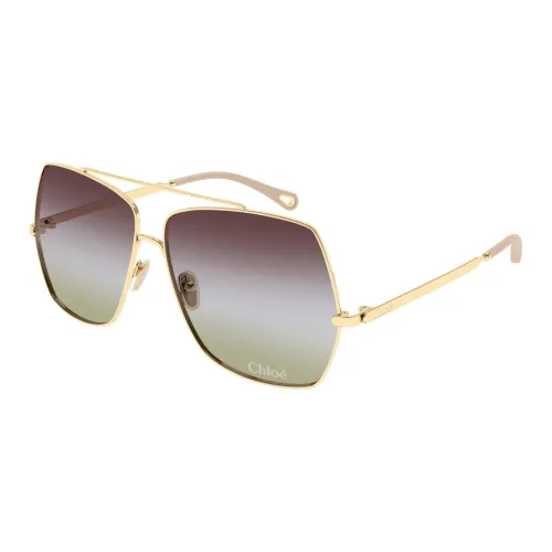 Chloe Металл Aviator Солнцезащитные очки Женские Золотые