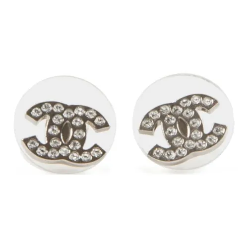 CHANEL Стекло Металл Кристалл Серьги Женские Серебряные