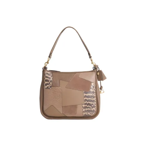 COACH Cary Pebble Leather Handbag Shoulder Bag Women's Brass