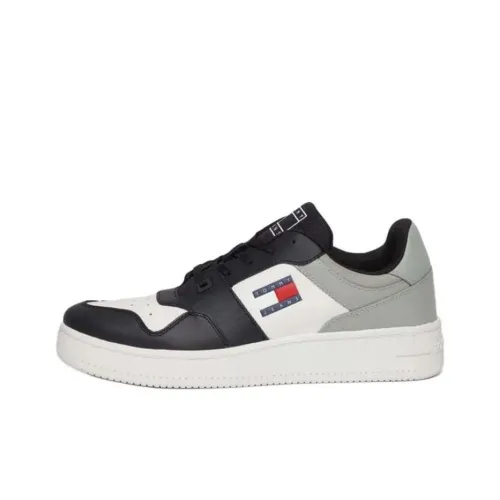 Tommy Hilfiger Zapatillas Устойчивые к истиранию Низкие Кроссовки для скейтбординга Мужские Черно-белые Серые