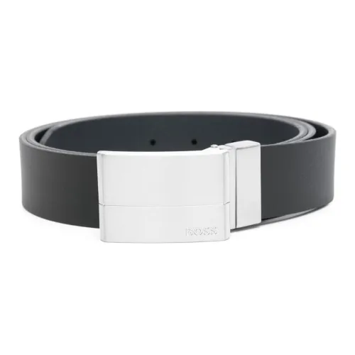 BOSS Телячья кожа Кожаные ремни Мужской Черный Ширина 3 см