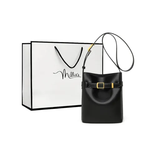 MILLIE'S Коровья кожа Подмышечный Сумка через плечо Стандартная Женская Черная