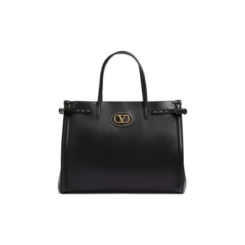 Valentino Коровья кожа Тоут Сумка Сумка для покупок Сумка через плечо Сумка среднего размера Женская Черная